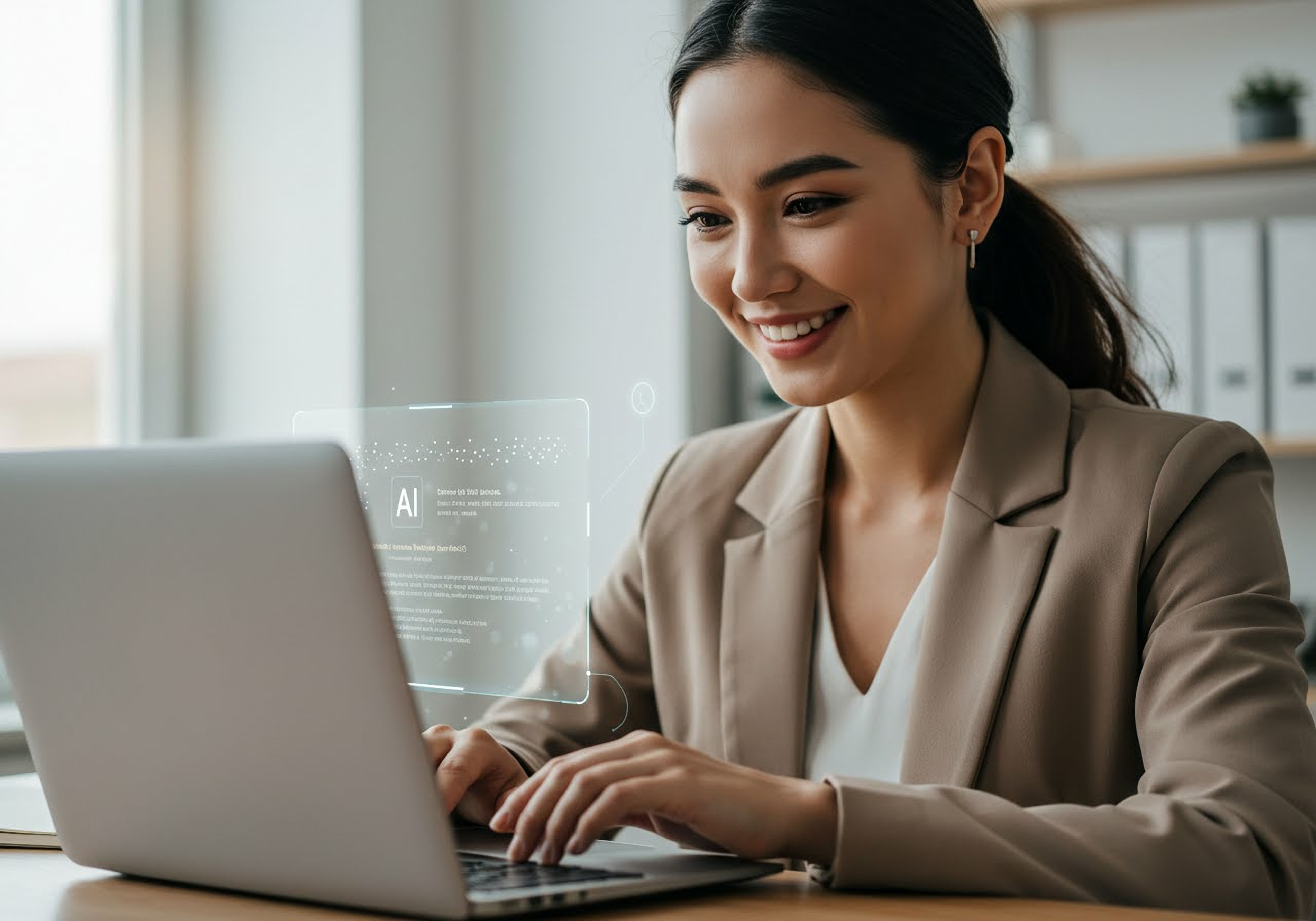 Estudiantes usando IA